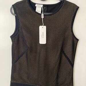 NWT AKRIS PUNTO Black Perforated Sleeveless Top